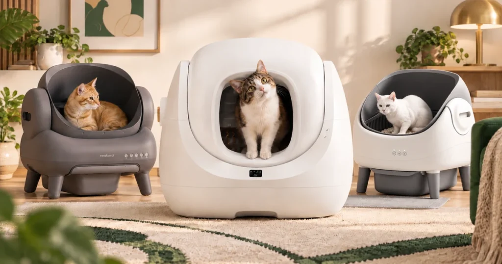 Comparativo de caixas de areia automáticas para gatos
